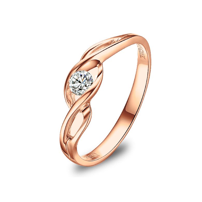 Solitaire Taylor - Diamant Maille Croisée - Or Rose | Gemperles - 1