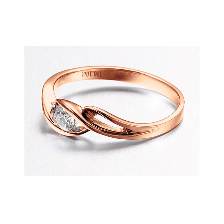 Solitaire Taylor - Diamant Maille Croisée - Or Rose | Gemperles - 4