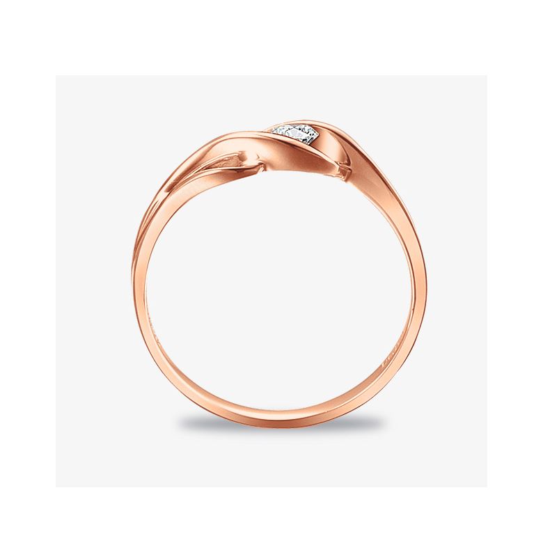 Solitaire Taylor - Diamant Maille Croisée - Or Rose | Gemperles - 6