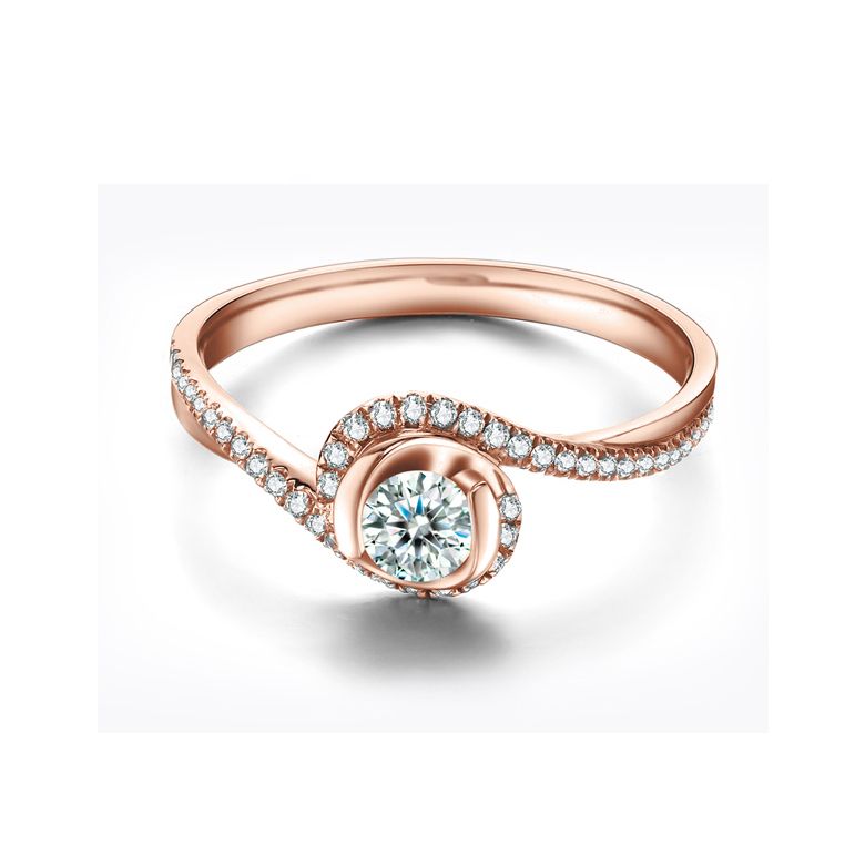 Solitaire Or Rose & Diamants - Je t'appartiens | Gemperles - 4