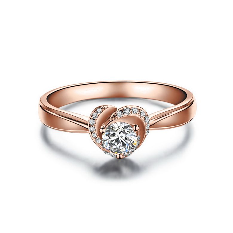Solitaire Mon Coeur de Rose - Bague Or Rose & Diamants | Gemperles - 2