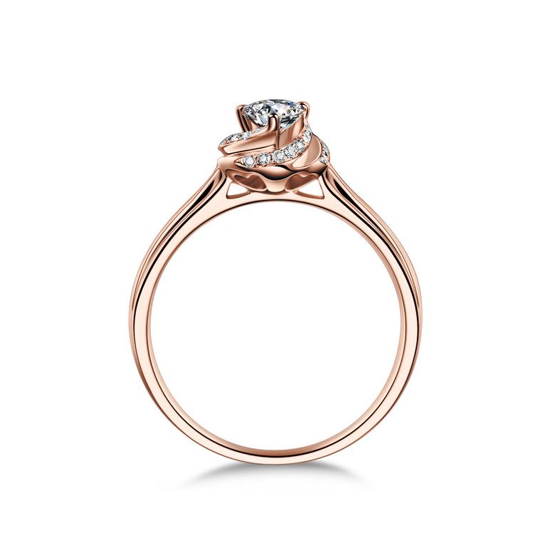 Solitaire Mon Coeur de Rose - Bague Or Rose & Diamants | Gemperles - 3