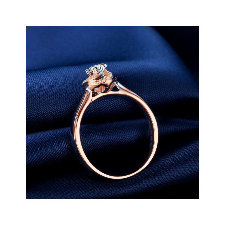 Solitaire Mon Coeur de Rose - Bague Or Rose & Diamants | Gemperles - 6
