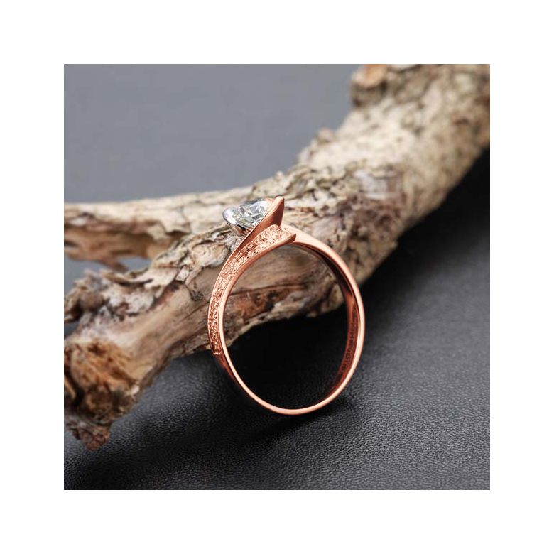 Diamants 0.57ct sur Solitaire Bague Or Rose - A Une Madone | Gemperles - 5
