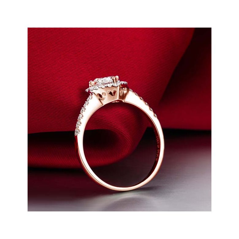 Bague Cœur Solitaire Love etc - Or Rose 18 Carats - Diamants | Gemperles - 3