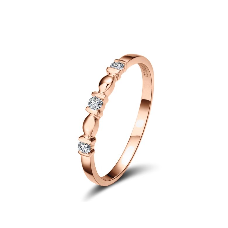 Bague Boann originale or rose - Ondulations entrecoupées - 1