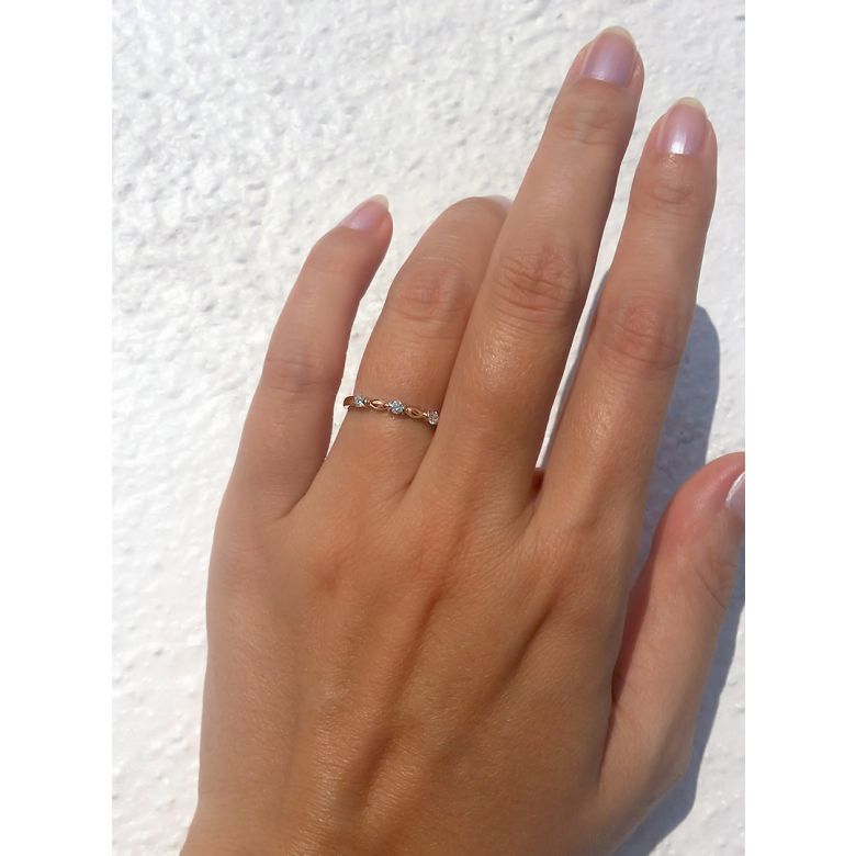 Bague Boann originale or rose - Ondulations entrecoupées - 3