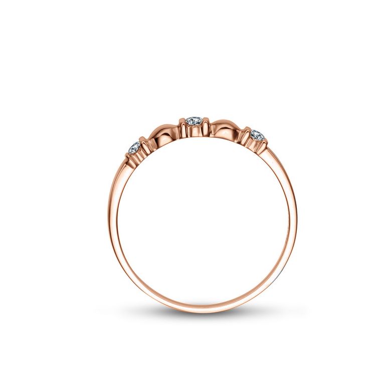 Bague Boann originale or rose - Ondulations entrecoupées - 5