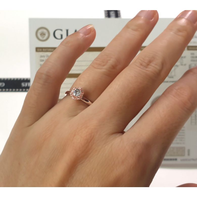 Solitaire Captivante Renoncule - Bague Diamanté & Or Rose | Gemperles - 6