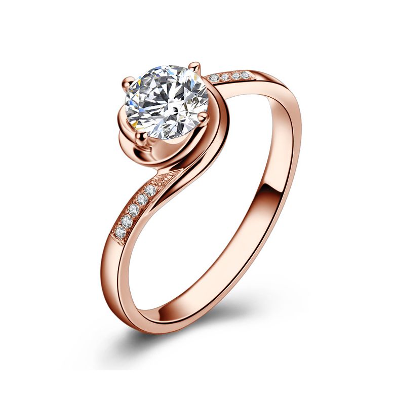 Bague de Fiancailles Rose Vertige - Solitaire Or rose, Diamants 0.35ct | Gemperles - 1