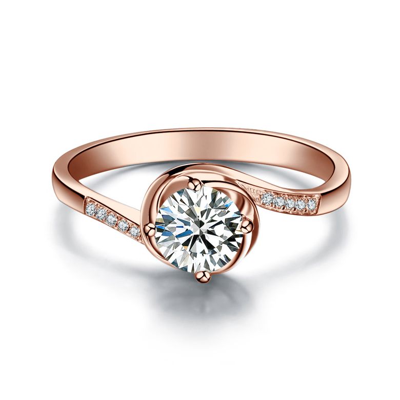 Bague de Fiancailles Rose Vertige - Solitaire Or rose, Diamants 0.35ct | Gemperles - 3