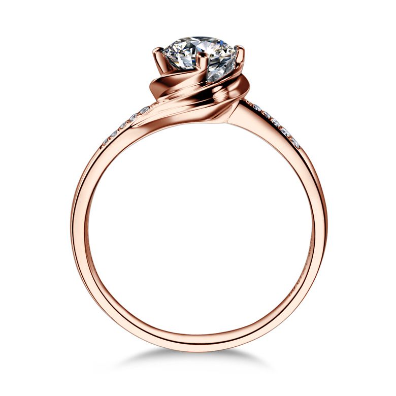 Bague de Fiancailles Rose Vertige - Solitaire Or rose, Diamants 0.35ct | Gemperles - 4