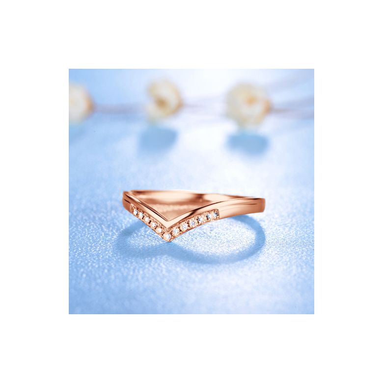 Bague Solitaire Accompagné Wonder Woman -  Bague de Fiançailles Or Rose | Gemperles - 11