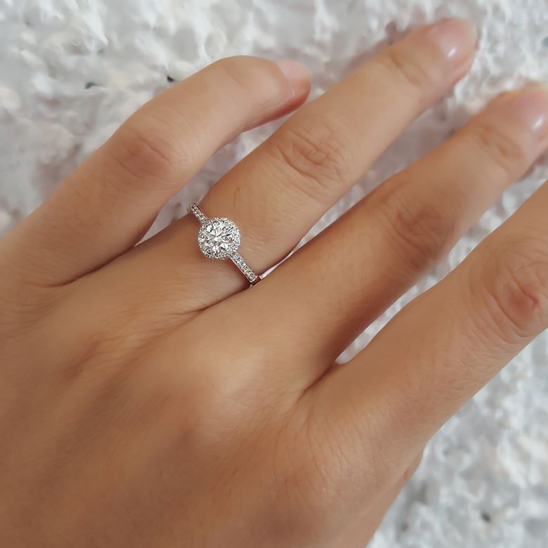 Bague de fiancaille Solitaire Platine. Ancolie | Gemperles - 3