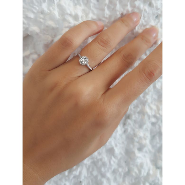 Bague de fiancaille Solitaire Platine. Ancolie | Gemperles - 4