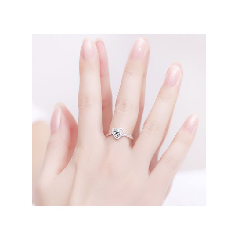 Bague Solitaire Mon Coeur en or blanc & Diamants | Gemperles - 2