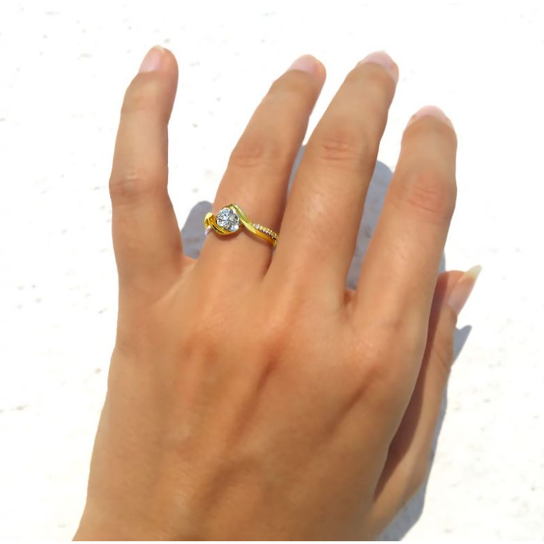 Bague Solitaire Or Jaune Alphonse de Lamartine - Méditations poétiques | Gemperles - 7
