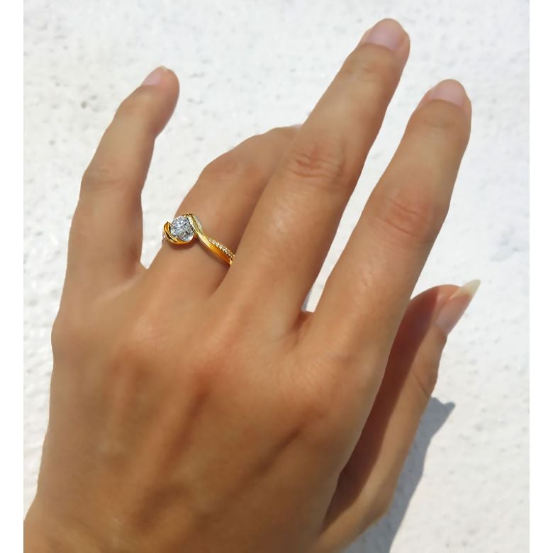 Bague Solitaire Or Jaune Alphonse de Lamartine - Méditations poétiques | Gemperles - 9