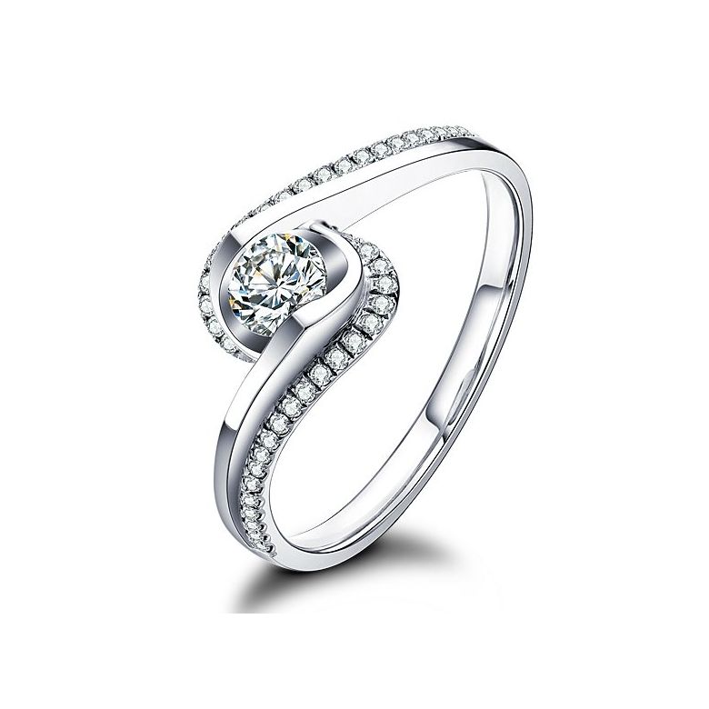 Bague A Une Passante Platine - 1