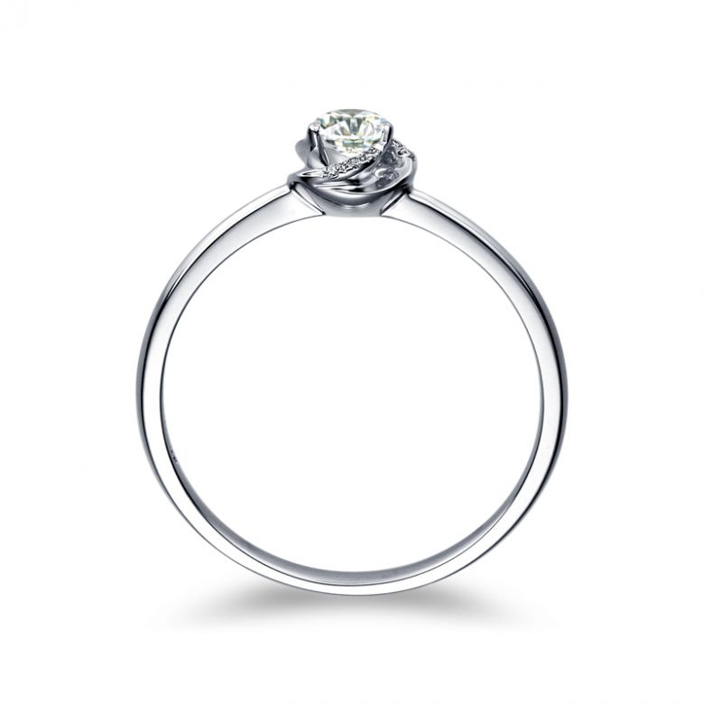 Solitaire Le Tourbillonnant Or Blanc - Diamants Sertis Griffes, Grains | Gemperles - 3