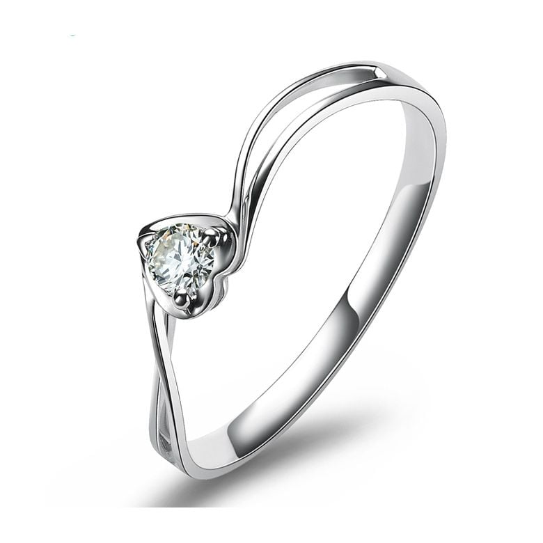 Solitaire Diamant Or Blanc - J'ai Dit à Mon Cœur - Alfred De Musset | Gemperles - 1