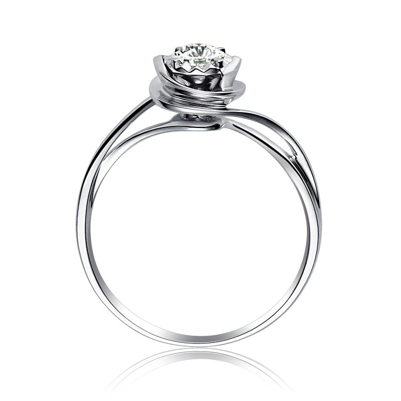 Solitaire anneau ensorcelé - Or blanc 18cts et diamant 0.15ct | Gemperles - 10