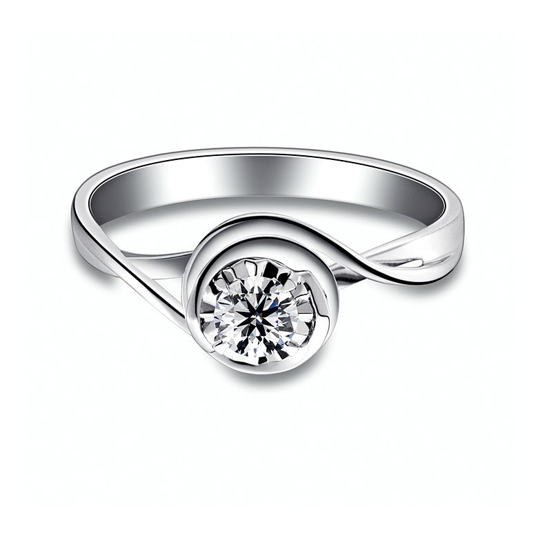 Solitaire anneau ensorcelé - Or blanc 18cts et diamant 0.15ct | Gemperles - 9