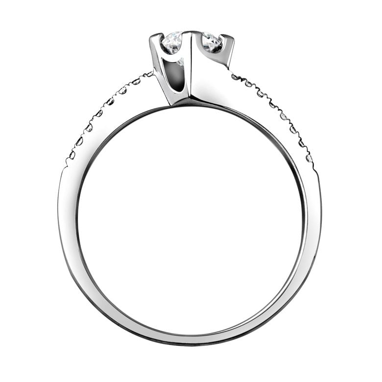 Bague Solitaire Bordure Diamantée Périclès - Platine | Gemperles - 4