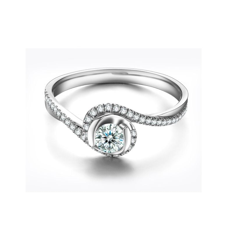 Solitaire Or Blanc & Diamants - Je t'appartiens | Gemperles - 4