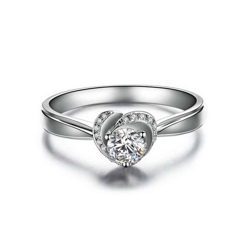 Solitaire Mon Coeur de Rose - Bague Or Blanc & Diamants | Gemperles - 2