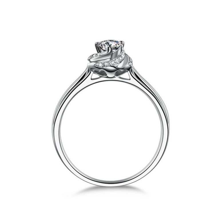 Solitaire Mon Coeur de Rose - Bague Or Blanc & Diamants | Gemperles - 3