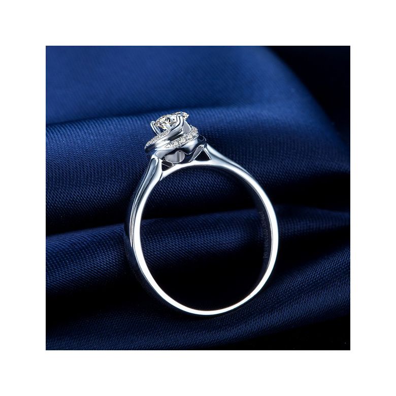 Solitaire Mon Coeur de Rose - Bague Or Blanc & Diamants | Gemperles - 6