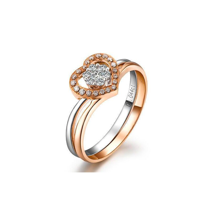 Bague Alfred de Musset - À Ninon - Or blanc, rose - 1