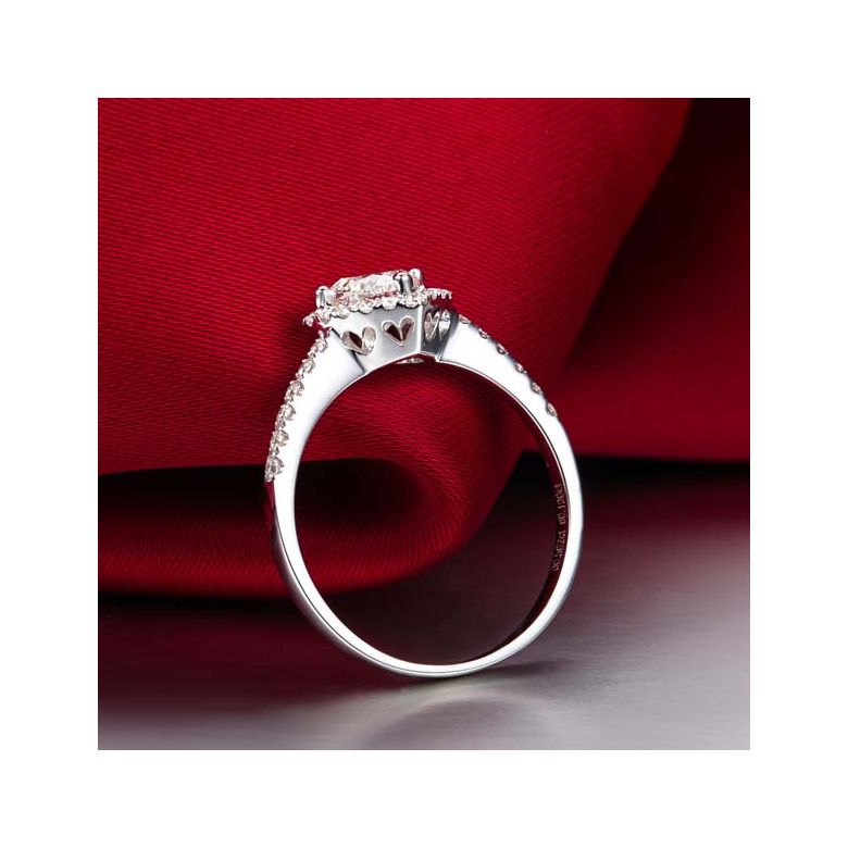 Bague Cœur Solitaire Love etc - Or Blanc 18 Carats - Diamants | Gemperles - 3
