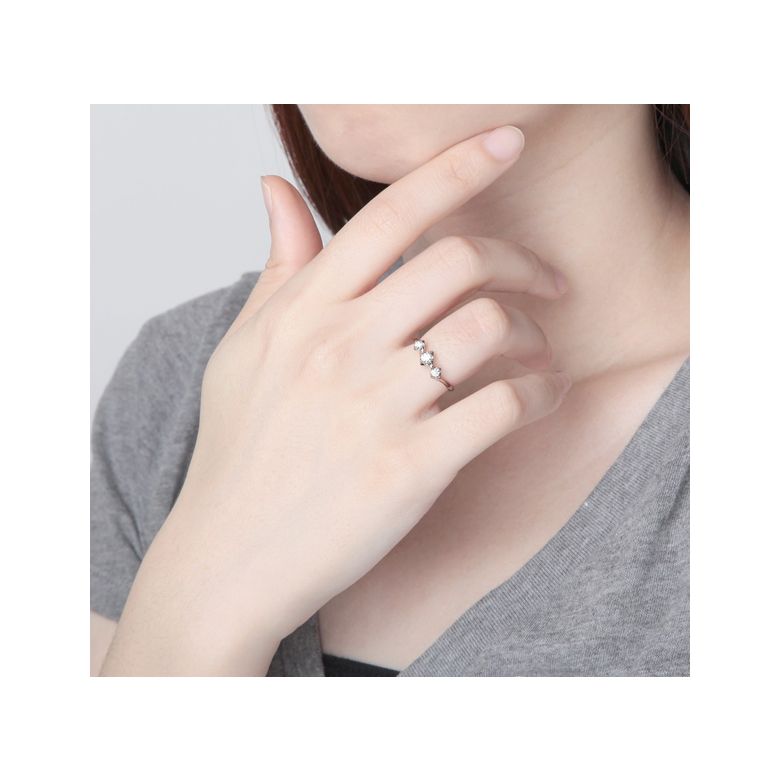 Bague de fiançailles trilogie en or blanc - 3 diamants 0.20ct - 6