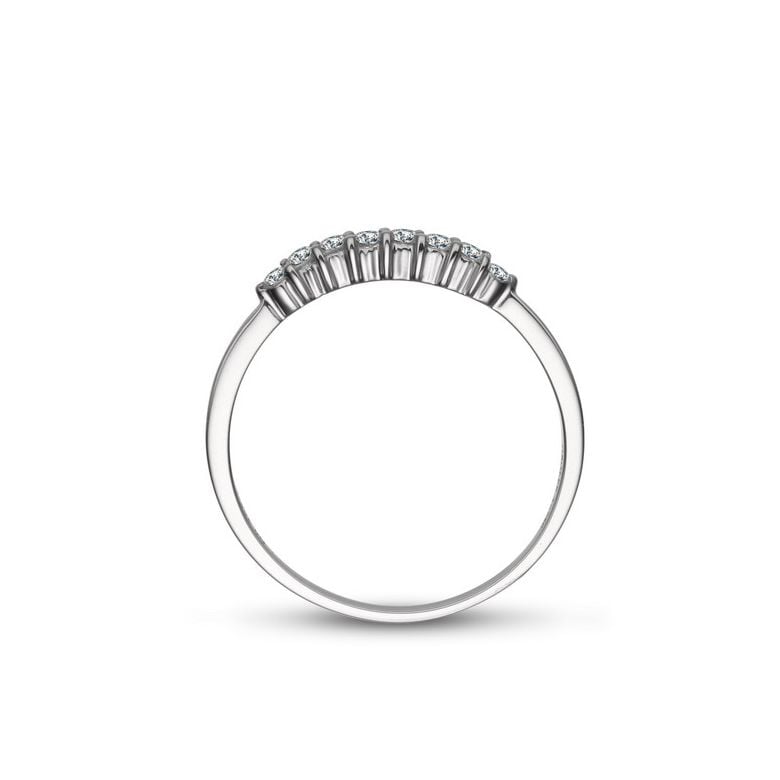 Bague fiançaille - Bague en or blanc 18 carats - Diamants 0.20ct - 6