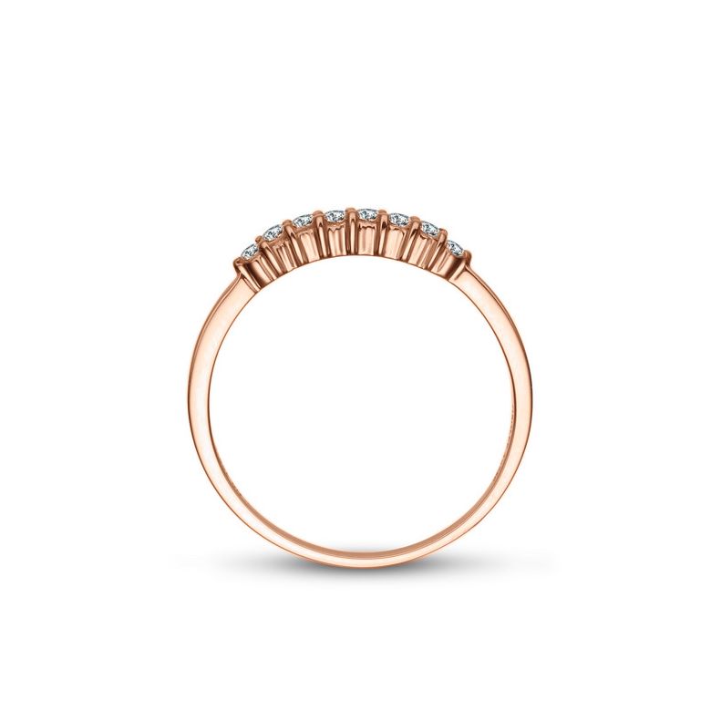 Bague fiançaille - Bague en or rose 18 carats - Diamants 0.20ct - 6
