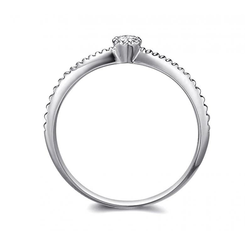 Bague solitaire diamant tressée Platine PT950 - 6