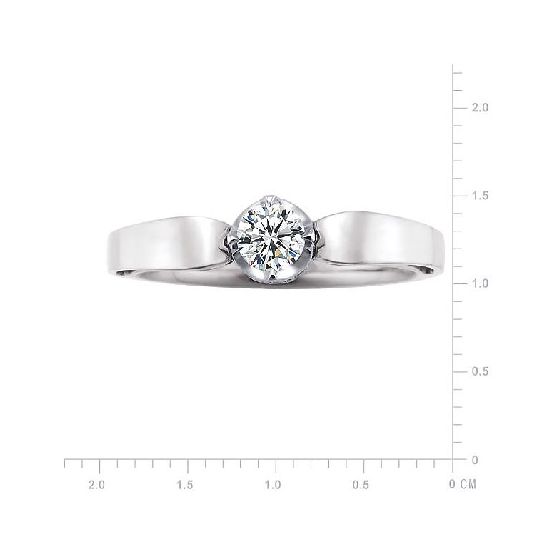 Solitaire anneau bombé - Or blanc- Couronne diamants 0.58ct | Jefferson - 4