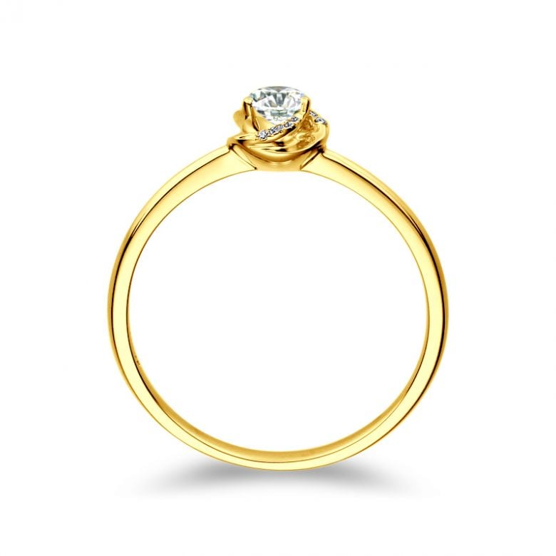 Solitaire Le Tourbillonnant Or Jaune - Diamants Sertis Griffes, Grains | Gemperles - 3