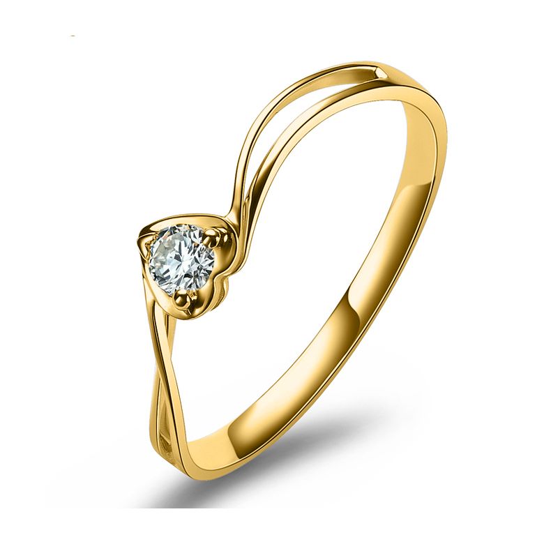 Solitaire diamant or jaune - J'ai dit à mon coeur - Alfred De Musset - 1