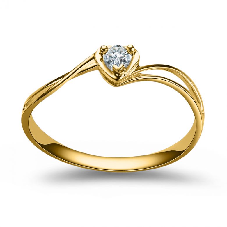 Solitaire diamant or jaune - J'ai dit à mon coeur - Alfred De Musset - 2