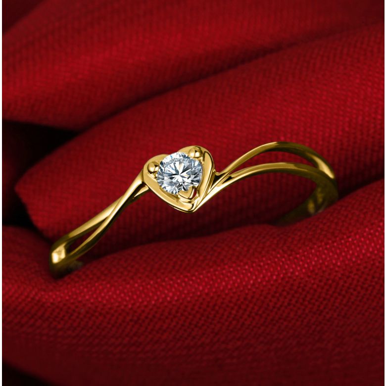 Solitaire diamant or jaune - J'ai dit à mon coeur - Alfred De Musset - 4