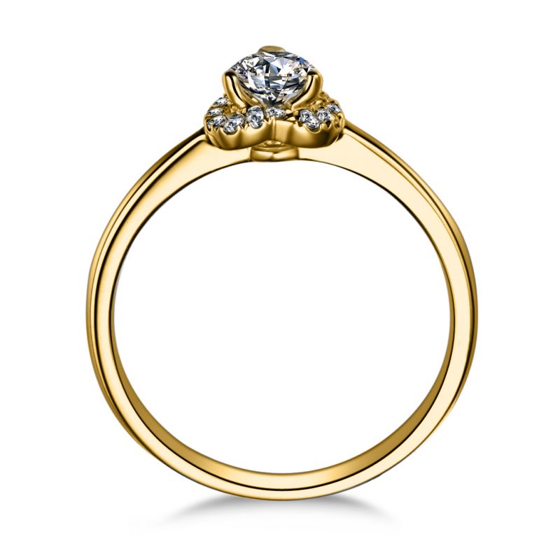 Solitaire Mon Coeur de Diamant - Or Jaune & Diamants Pavés | Gemperles - 4