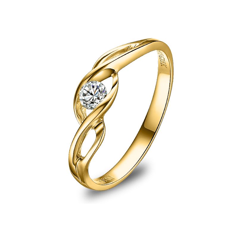 Solitaire Taylor - Diamant Maille Croisée - Or Jaune | Gemperles - 1