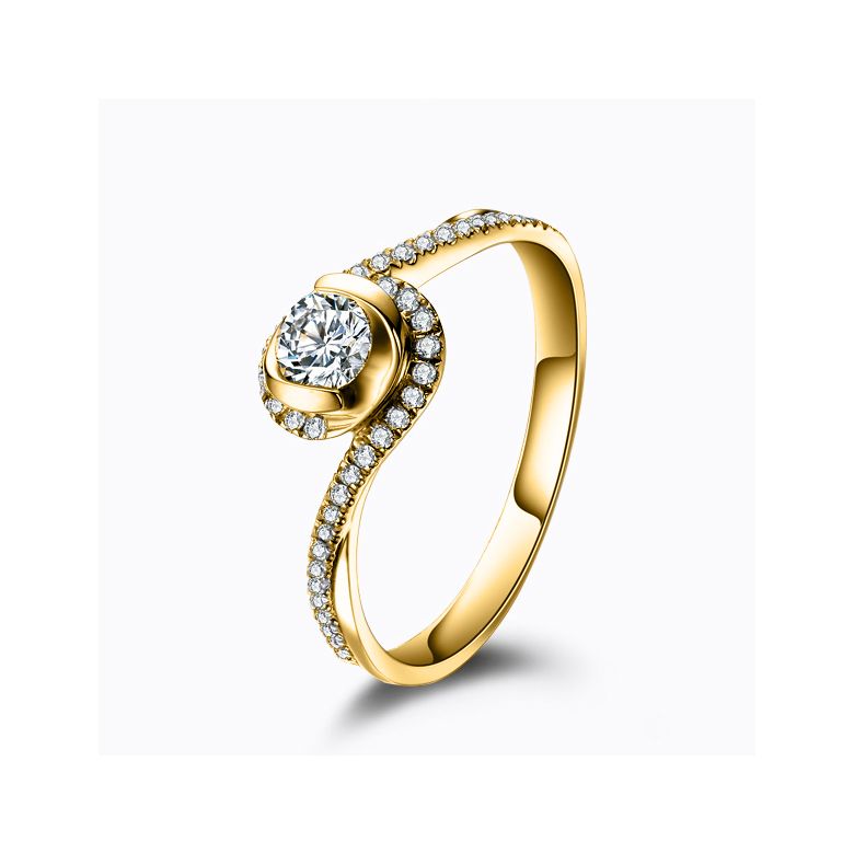 Solitaire Or Jaune & Diamants - Je t'appartiens | Gemperles - 1