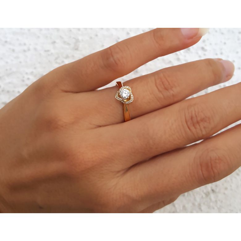 Solitaire Mon Coeur de Rose - Bague Or Blanc & Diamants | Gemperles - 4