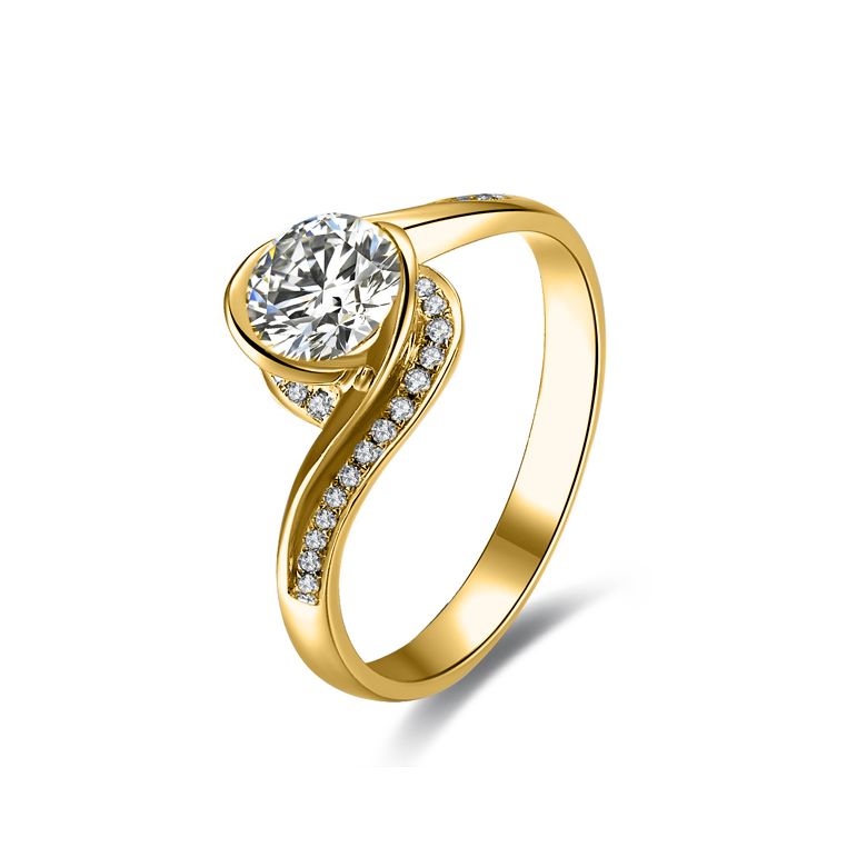 Bague Solitaire Or Jaune, Diamants 0.42ct - Baudelaire, A une Madone | Gemperles - 1