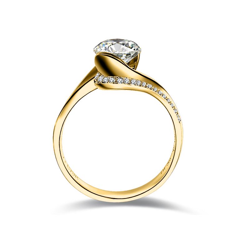 Bague Solitaire Or Jaune, Diamants 0.42ct - Baudelaire, A une Madone | Gemperles - 2