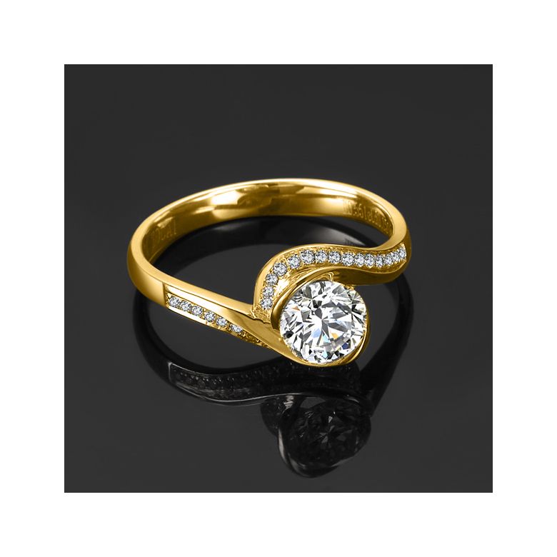 Bague Solitaire Or Jaune, Diamants 0.42ct - Baudelaire, A une Madone | Gemperles - 3